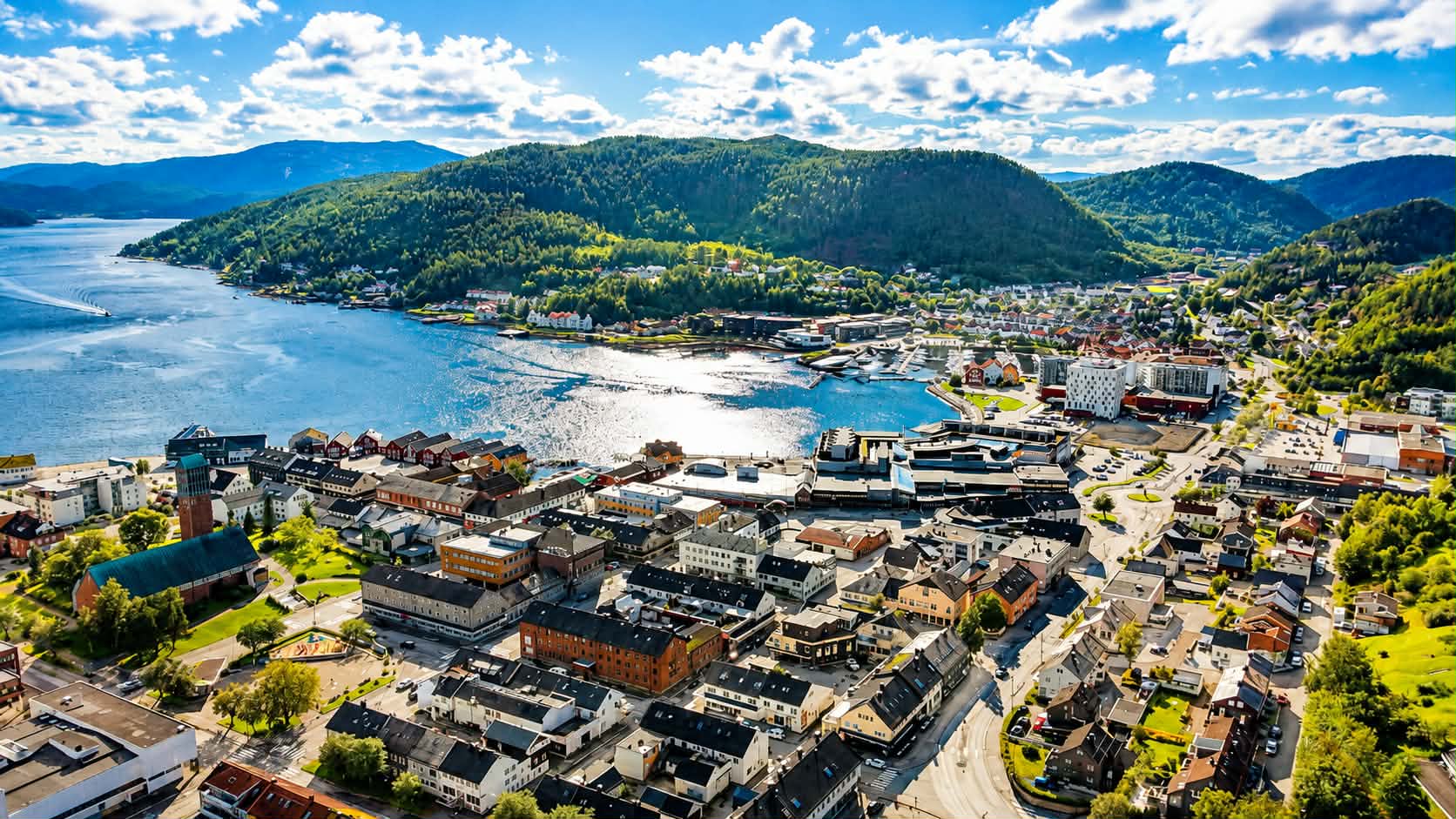 Luftfoto av Namsos